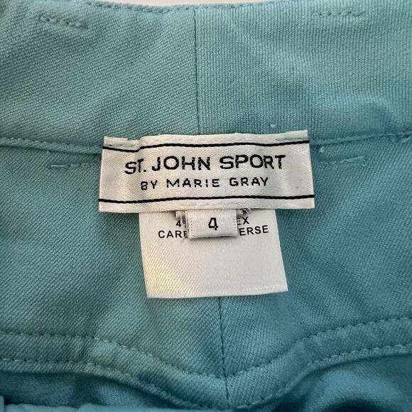 St John Sport Jeans Bright Blue Women's 4 Straight Leg Pants FLAWS* Cotton Blend - Picture 4 of 16